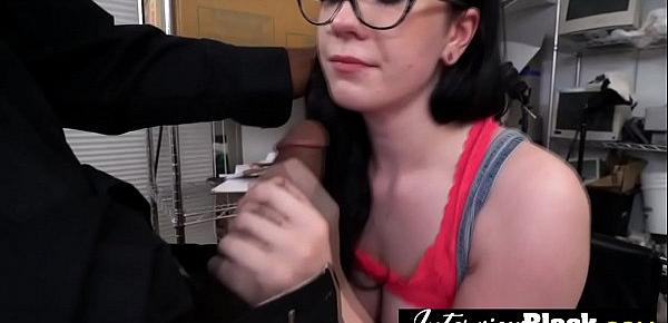  POV blowjob by a hot teen with glasses who loves BBCs.